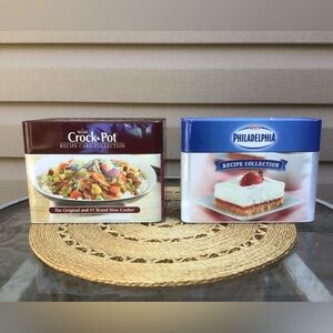 VTG New Crock-Pot & Philadelphia Recipe Card Collection in Metal Boxes